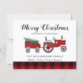 Familienaam Rustic Merry kerst Farmhouse Kaart