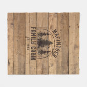 Familienaam Rustic Wood - Gepersonaliseerd Fleece Deken (Voorkant (Horizontaal))