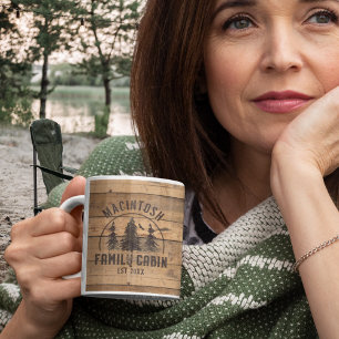 Familienaam Rustic Wood - Gepersonaliseerd Koffiemok