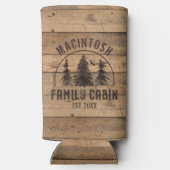 Familienaam Rustic Wood - Gepersonaliseerd Seltzer Blikjeskoeler (Achterkant)