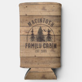 Familienaam Rustic Wood - Gepersonaliseerd Seltzer Blikjeskoeler (Voorkant)