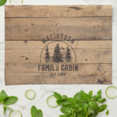 Familienaam Rustic Wood - Gepersonaliseerd Theedoek (Gevouwen)