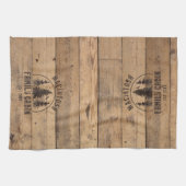 Familienaam Rustic Wood - Gepersonaliseerd Theedoek (Horizontaal)
