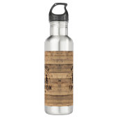 Familienaam Rustic Wood - Gepersonaliseerd Waterfles (Voorkant)