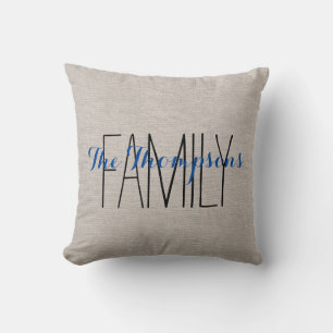 Familienaam Rustiek Chic Monogram Kussen
