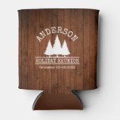 Familienaam Rustiek Hout Vakantie Reunion Blikjeskoeler (Voorkant)