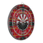 Familienaam Rustieke Cabin Plaid Dartbord (Voorkant Links)
