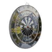 Familienaam Rustieke Cabine Fotografie Dartbord (Voorkant Links)