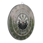 Familienaam Rustieke Cabine Mistig Bos Dartbord (Voorkant Links)