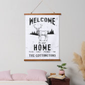  familienaam rustieke hut hangend wandkleed (Slaapkamer)