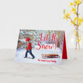 Familienaam Scène Kerstmis Kaart (Gele Bloem)