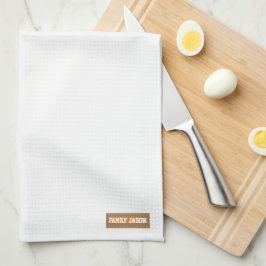 Familienaam schattig eenvoudig en stijlvol wit voo theedoek