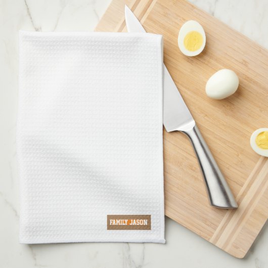 Familienaam schattig eenvoudig en stijlvol wit voo theedoek (Quarter Fold)
