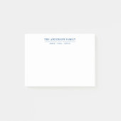Familienaam Script Navy Blauwe Typografie Post-it® Notes (Voorkant)