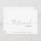 Familienaam Script Typografie Note Card Notitiekaartje (Voorkant / Achterkant)