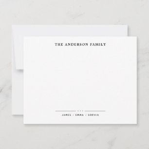 Familienaam Script Zwart Typografie Lettertype Notitiekaartje