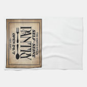 Familienaam Self Serve Pantry Uren Sign Theedoek (Horizontaal)