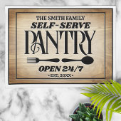 Familienaam Self Serve Pantry Uren Sign Theedoek