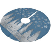 Familienaam Silver en Blue Winter Wonderland Kerstboom Rok (Gekanteld)