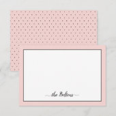 Familienaam Simple Polka Dot Stationery Note Card Bedankkaart (Voorkant / Achterkant)