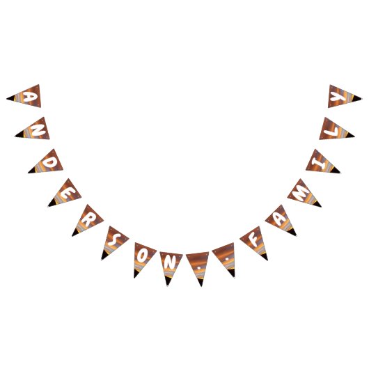 Familienaam Sinaasappel Gele Zonsondergang Achter  Vlaggetjes (Alle)