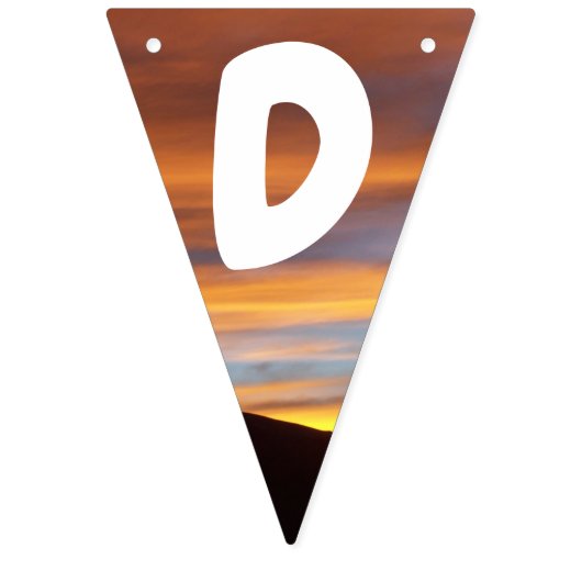 Familienaam Sinaasappel Gele Zonsondergang Achter Vlaggetjes (Derde vlag)