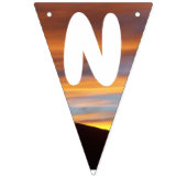 Familienaam Sinaasappel Gele Zonsondergang Achter  Vlaggetjes (Tweede vlag)