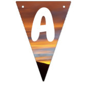 Familienaam Sinaasappel Gele Zonsondergang Achter  Vlaggetjes (Eerste vlag)