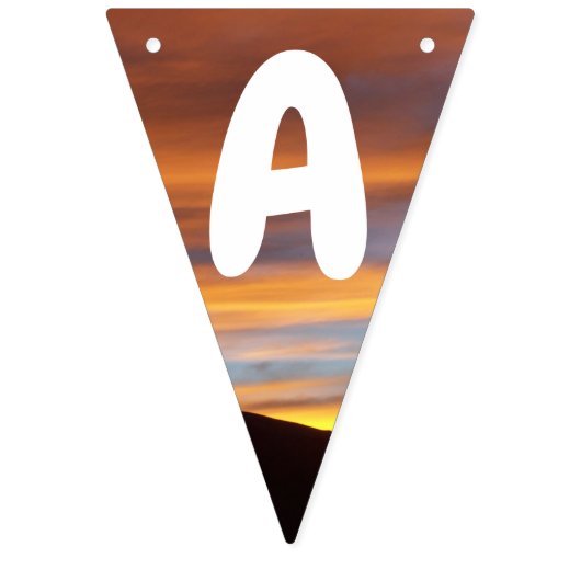 Familienaam Sinaasappel Gele Zonsondergang Achter  Vlaggetjes (Eerste vlag)