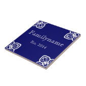 Familienaam - Spaans Wit op Blauw Tegeltje (Zijkant)