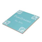 Familienaam - Spaans Wit op Blauw Tegeltje (Zijkant)