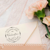 familienaam | Stijlvol bloemen rond retouradres Rubberstempel