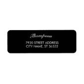 Familienaam Stijlvol Zwart Elegant Etiket (Voorkant)