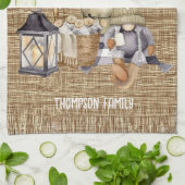 Familienaam Stijlvolle moderne boerlap Waterverf S Theedoek (Gevouwen)