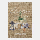 Familienaam Stijlvolle moderne boerlap Waterverf S Theedoek (Verticaal)