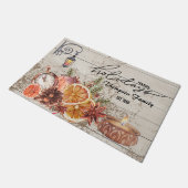 Familienaam Stijlvolle Moderne rustieke houten Ker Deurmat (Schuin)