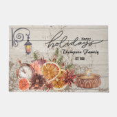 Familienaam Stijlvolle Moderne rustieke houten Ker Deurmat (Voorkant)