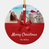 Familienaam Strand Foto Kerst Ornament (Voorkant)