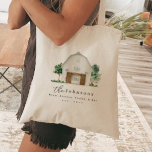 Familienaam Strandtas Boerderij Schuur Est Jaar Tote Bag