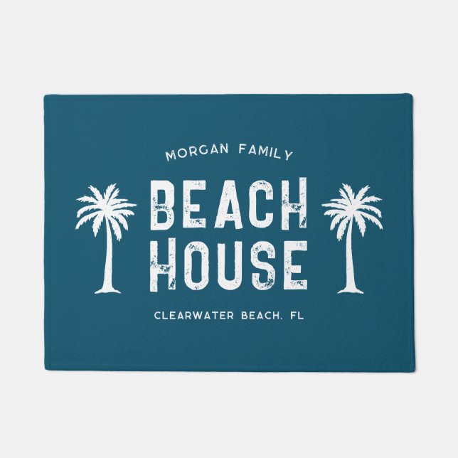 Familienaam Summer Vacation Beach House Deurmat (Voorkant)