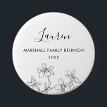 Familienaam Tag, Floral Ronde Button 7,6 Cm<br><div class="desc">Deze schattige badges zijn de perfecte naamplaatjes voor je familiereünie,  en maken ook geweldige souvenirs na het evenement.</div>
