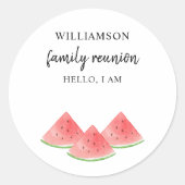 Familienaam tag ronde sticker (Voorkant)