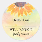 Familienaam tag ronde sticker (Voorkant)