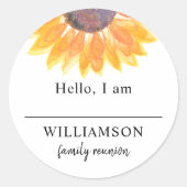 Familienaam tag ronde sticker (Voorkant)