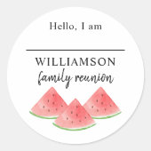 Familienaam tag ronde sticker (Voorkant)