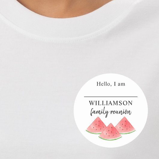 Familienaam tag ronde sticker