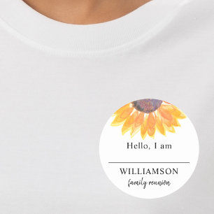 Familienaam tag ronde sticker