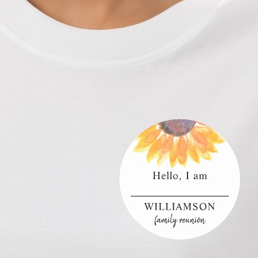 Familienaam tag ronde sticker