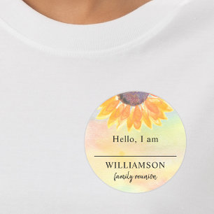 Familienaam tag ronde sticker