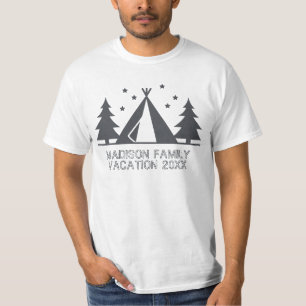 Familienaam Tent Camping T-shirt